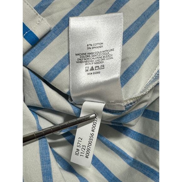 Express Top Womens XL Blue White Stripe Boyfriend Portofino Button Up Office NWT - Picture 9 of 11